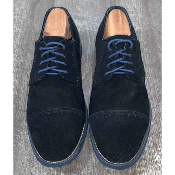 Joseph Abboud * Black Seude w Blue Sole/Stitching * Lace-Up * Men's Size 11.5 - Picture 3 of 11